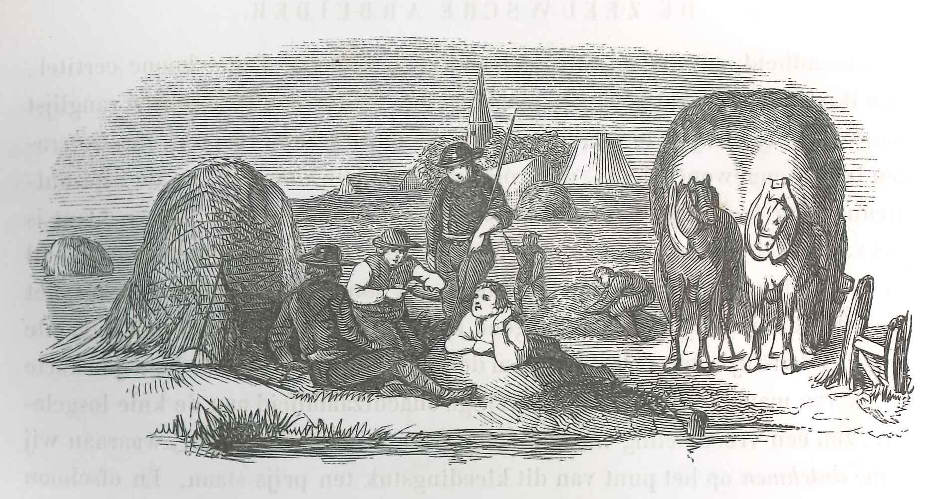 Zeeuwse landarbeiders rusten uit. 'Karakterschetsen', 1841. HMDB