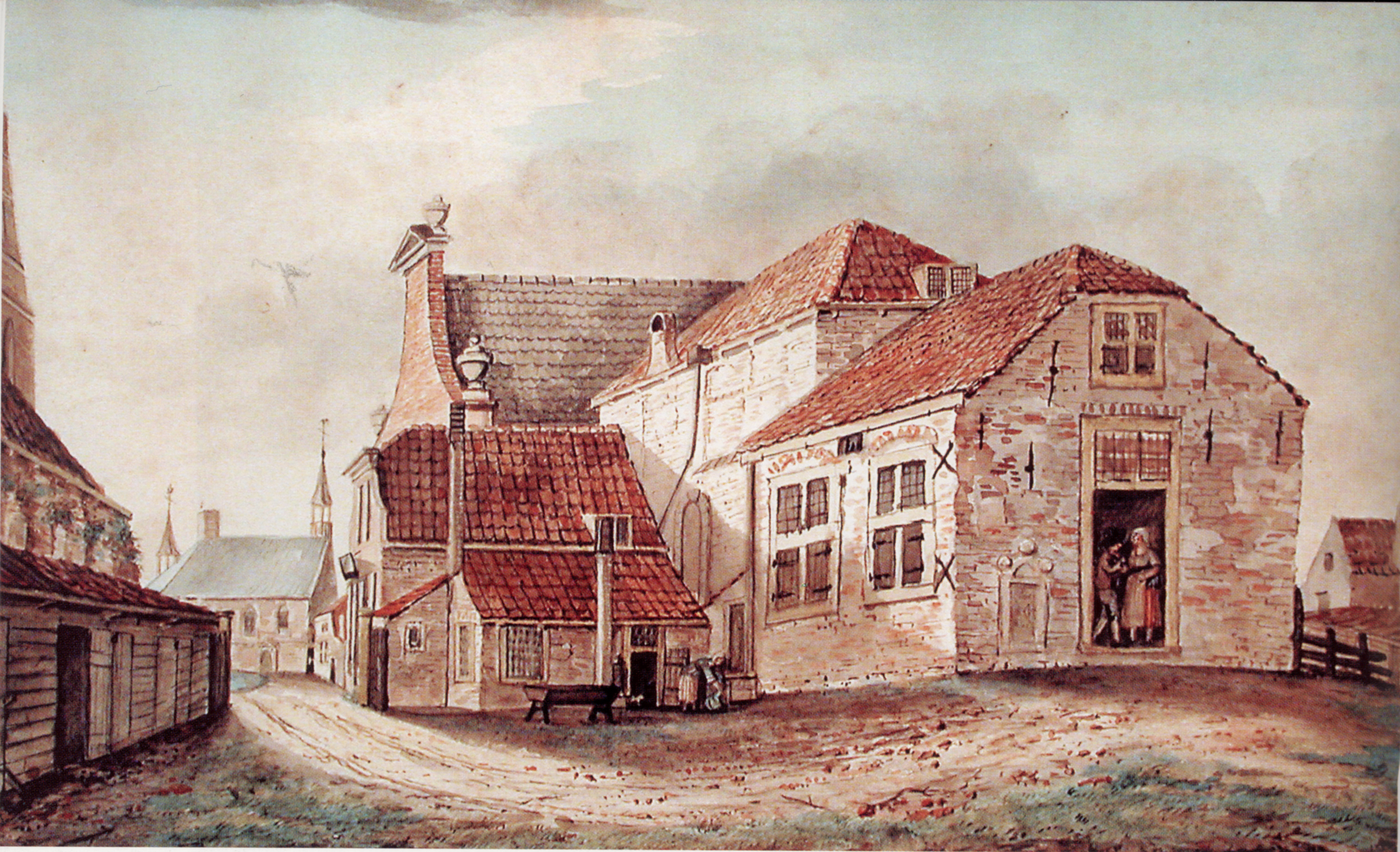 Achterzijde van Slot Oostende, 1819.