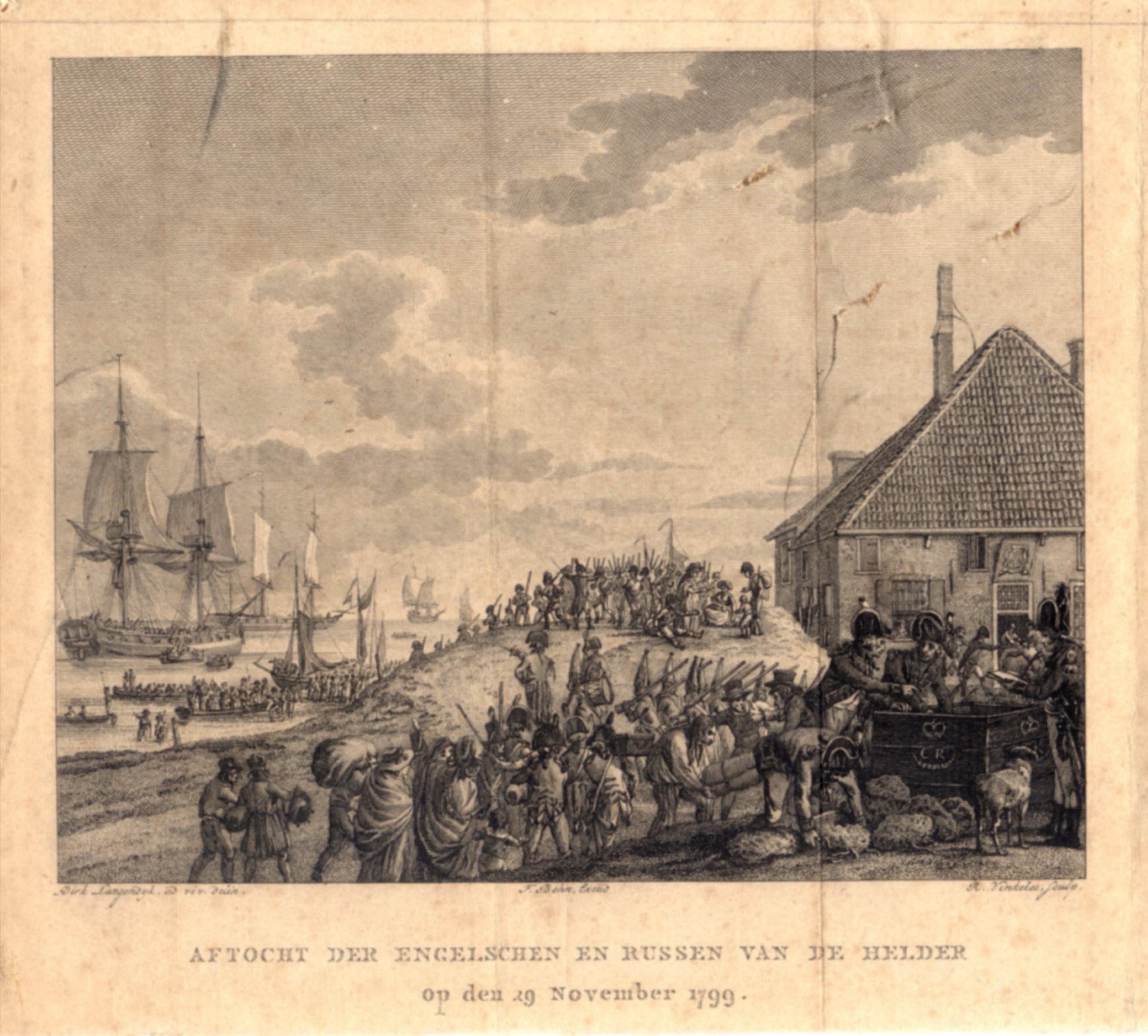Vertrek van de Engelsen en Russen uit Den Helder, 1799.