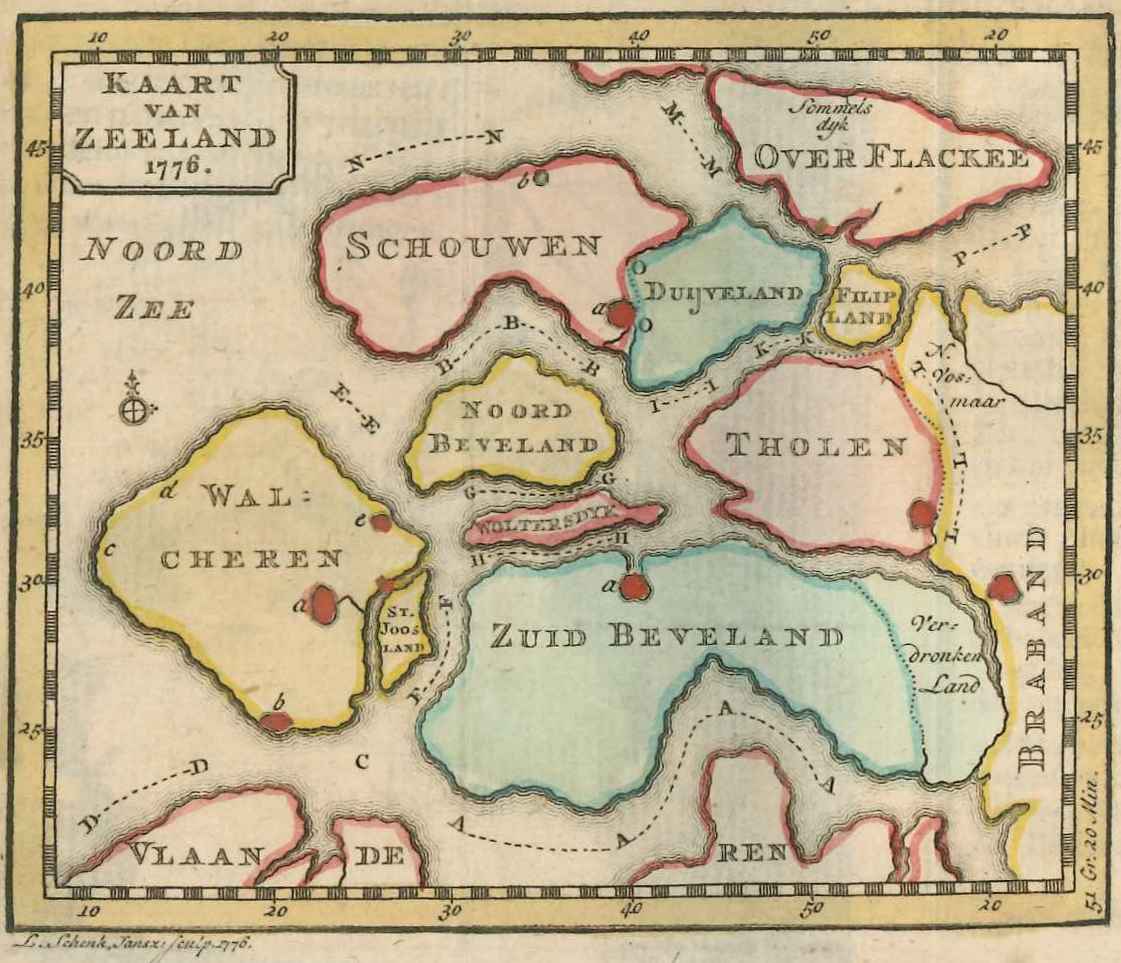 Kaart van Zeeland, 1776.