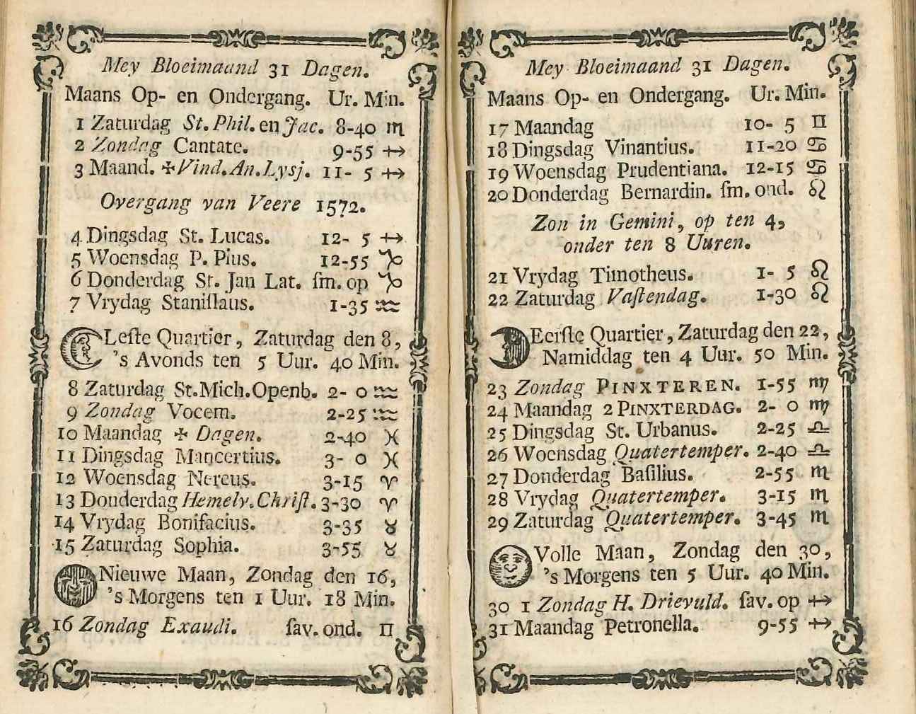 Kalender uit 1779.