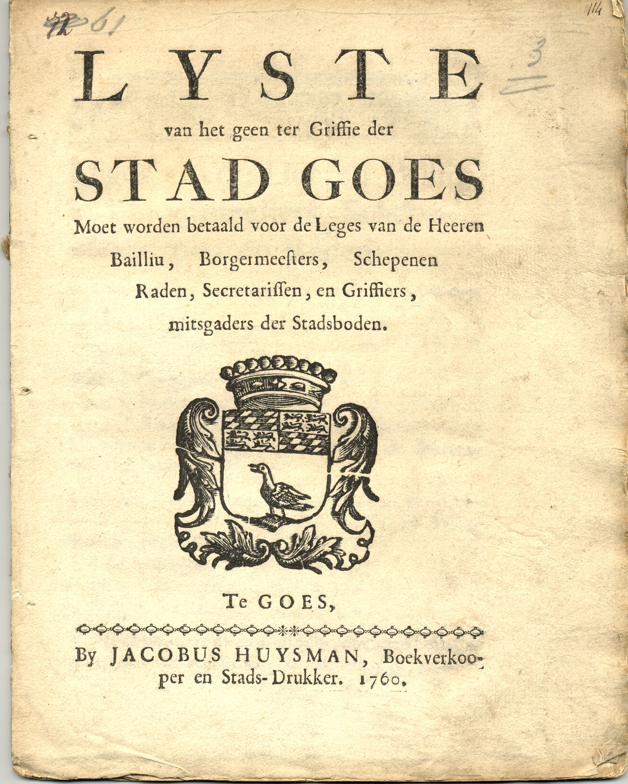 Legesverordening, 1760.