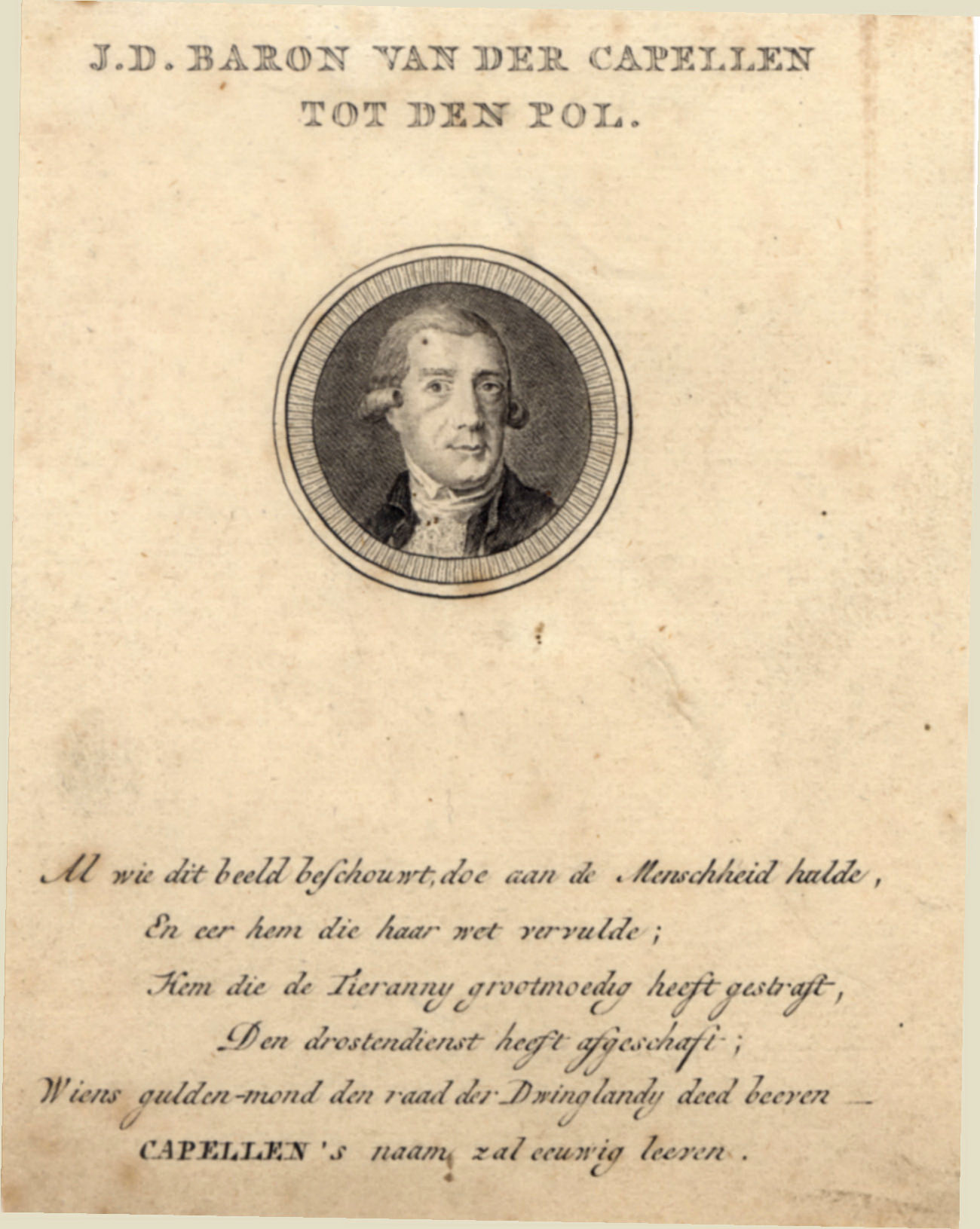 J.D. baron van der Capellen tot den Pol, ca. 1780.