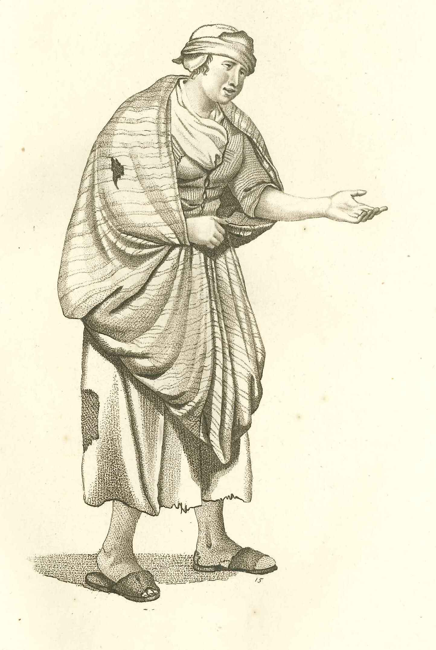 Bedelende zwerver, ca. 1800.