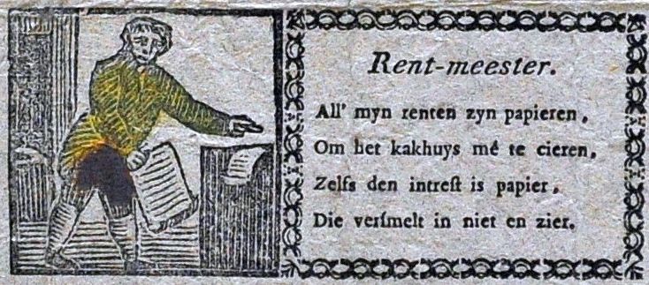 Rentmeester, centsprent, 18e eeuw.