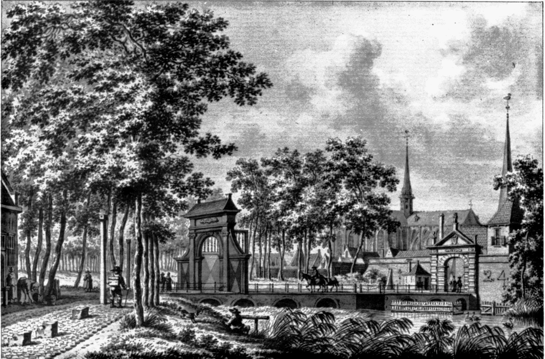Gezicht op de Ganzepoort vanaf de Voorstad, 1793.