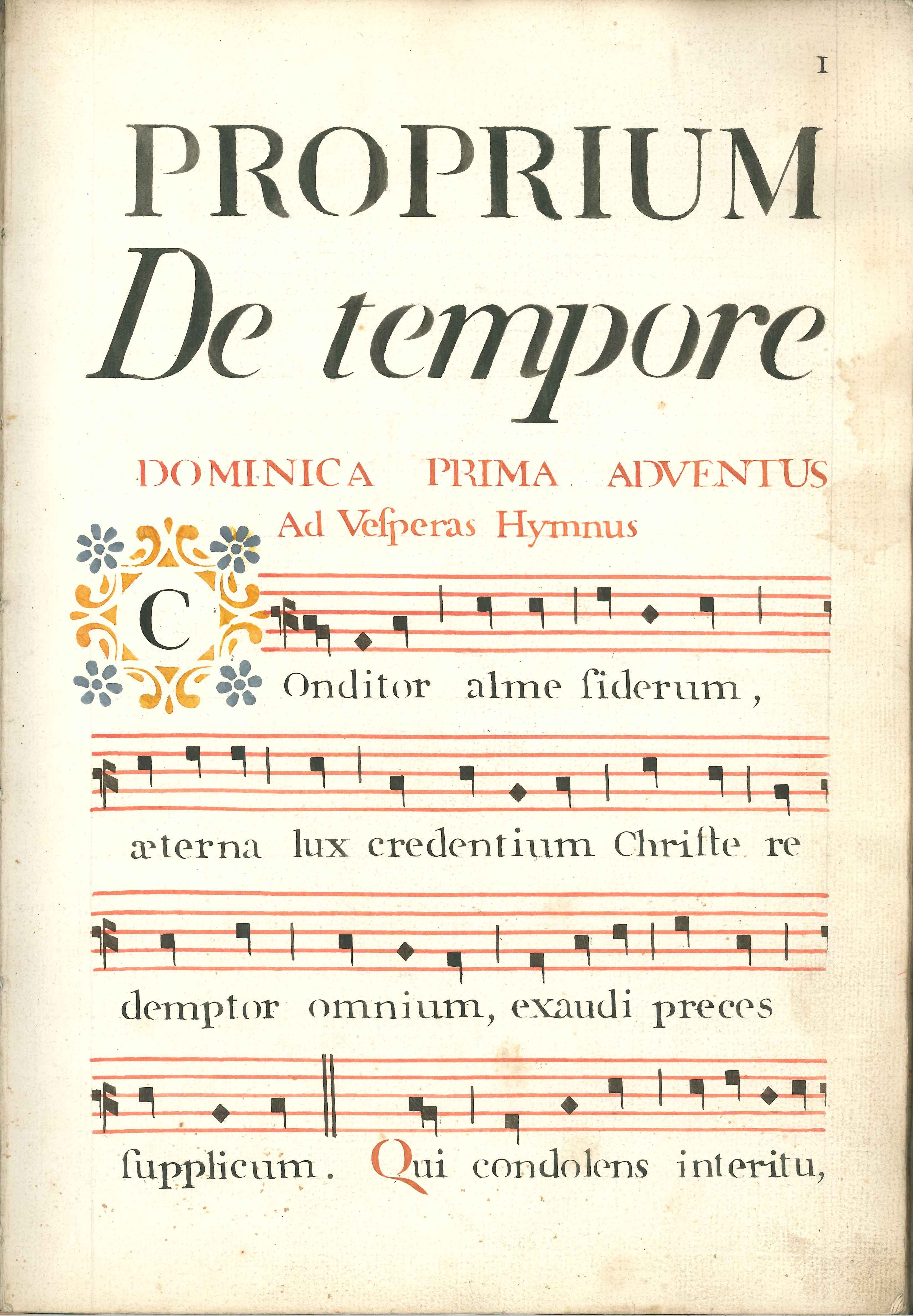 Bladzijde uit het zangboek van de parochie, 1742.