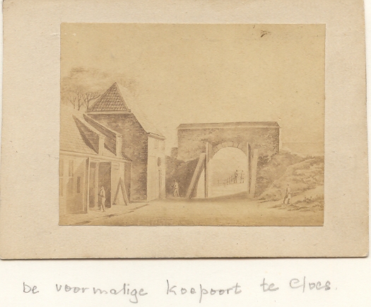 De Koepoort, foto van tekening, ca. 1865.