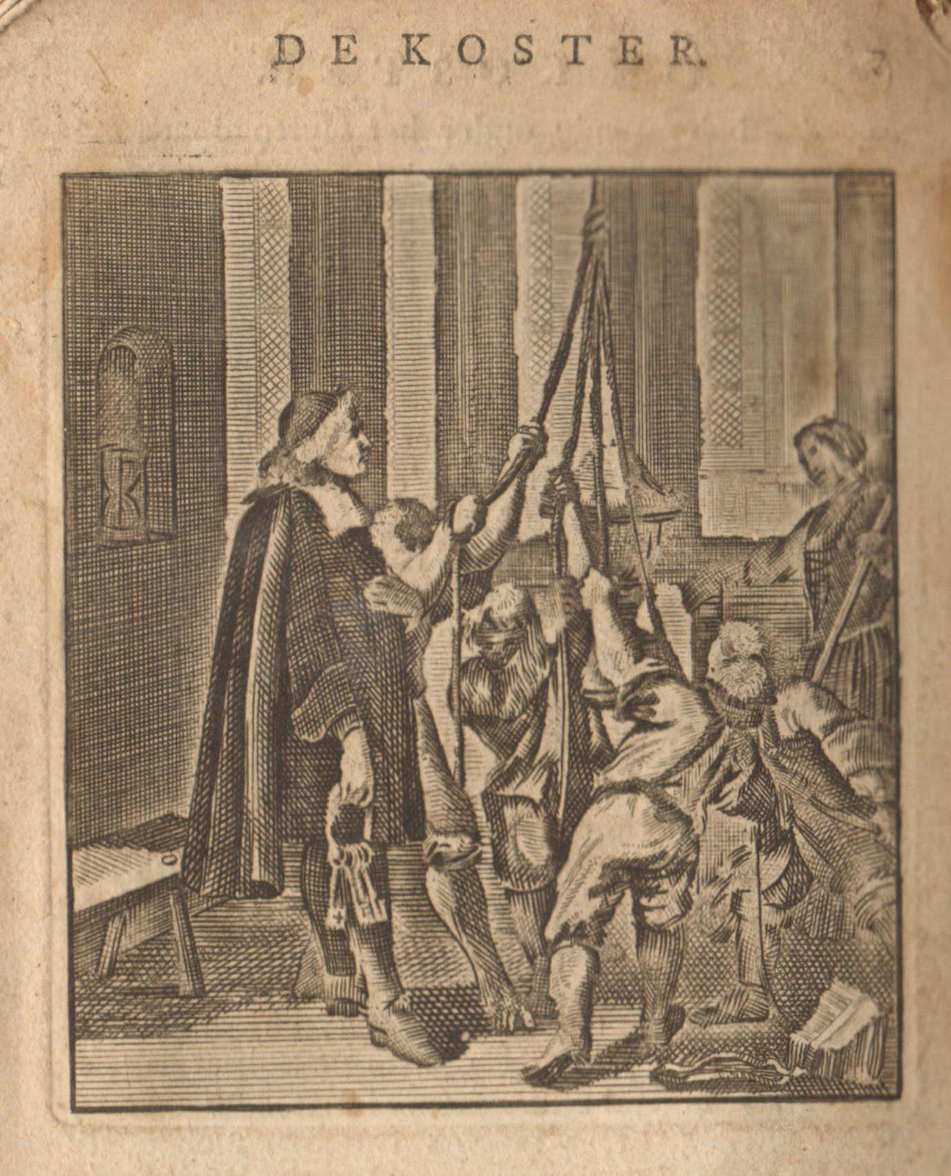 De koster en klokkenluiders, 18e eeuw.