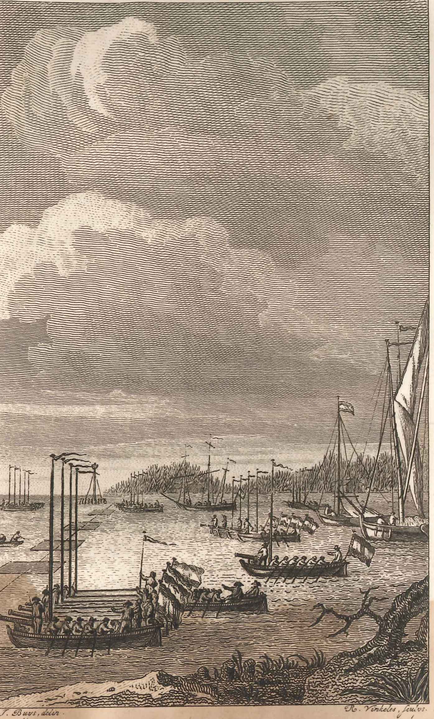 Marineschepen van de Republiek op de Dordtse Kil, 1793. 