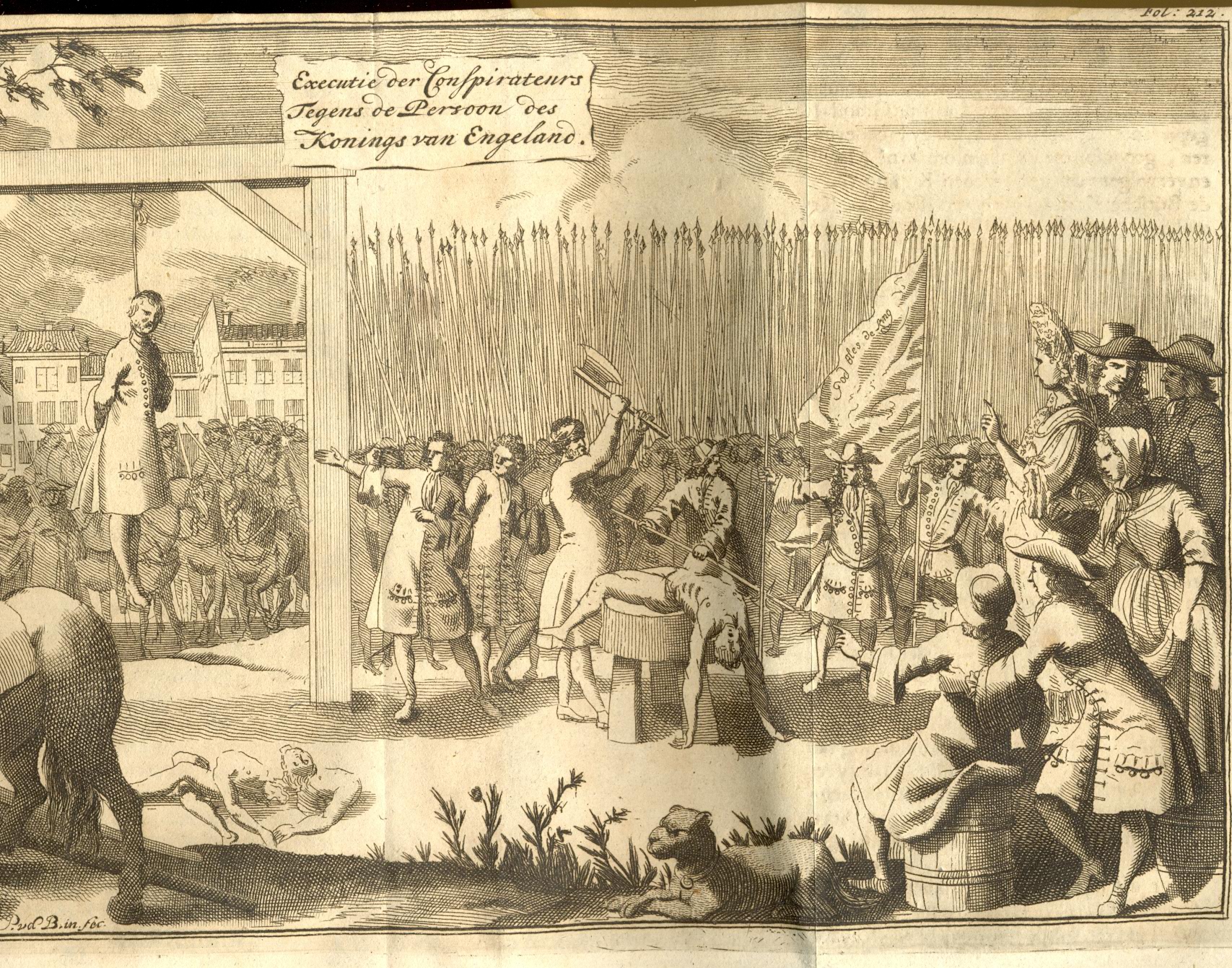 Executie van samenzweerders tegen de koning van Engeland, 1696