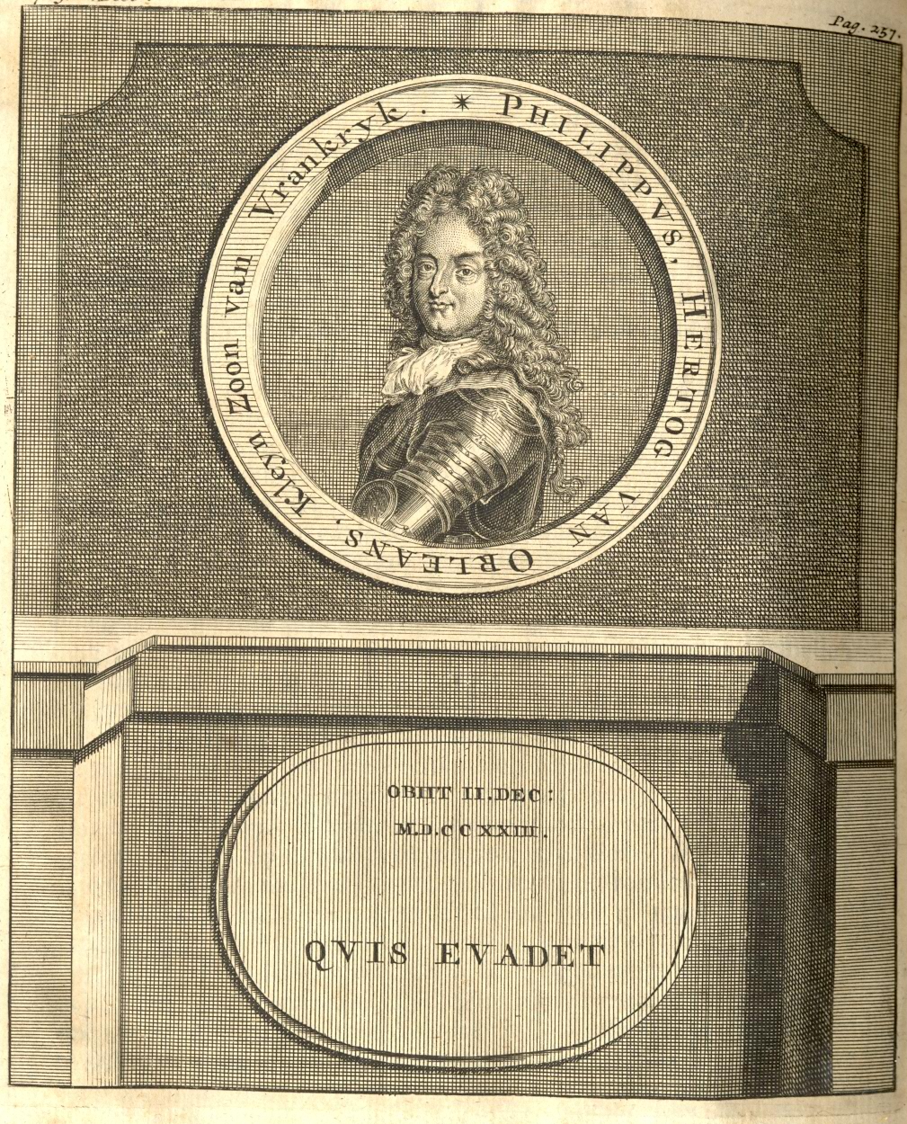 Overlijden van de hertog van Orleans, 1723. 