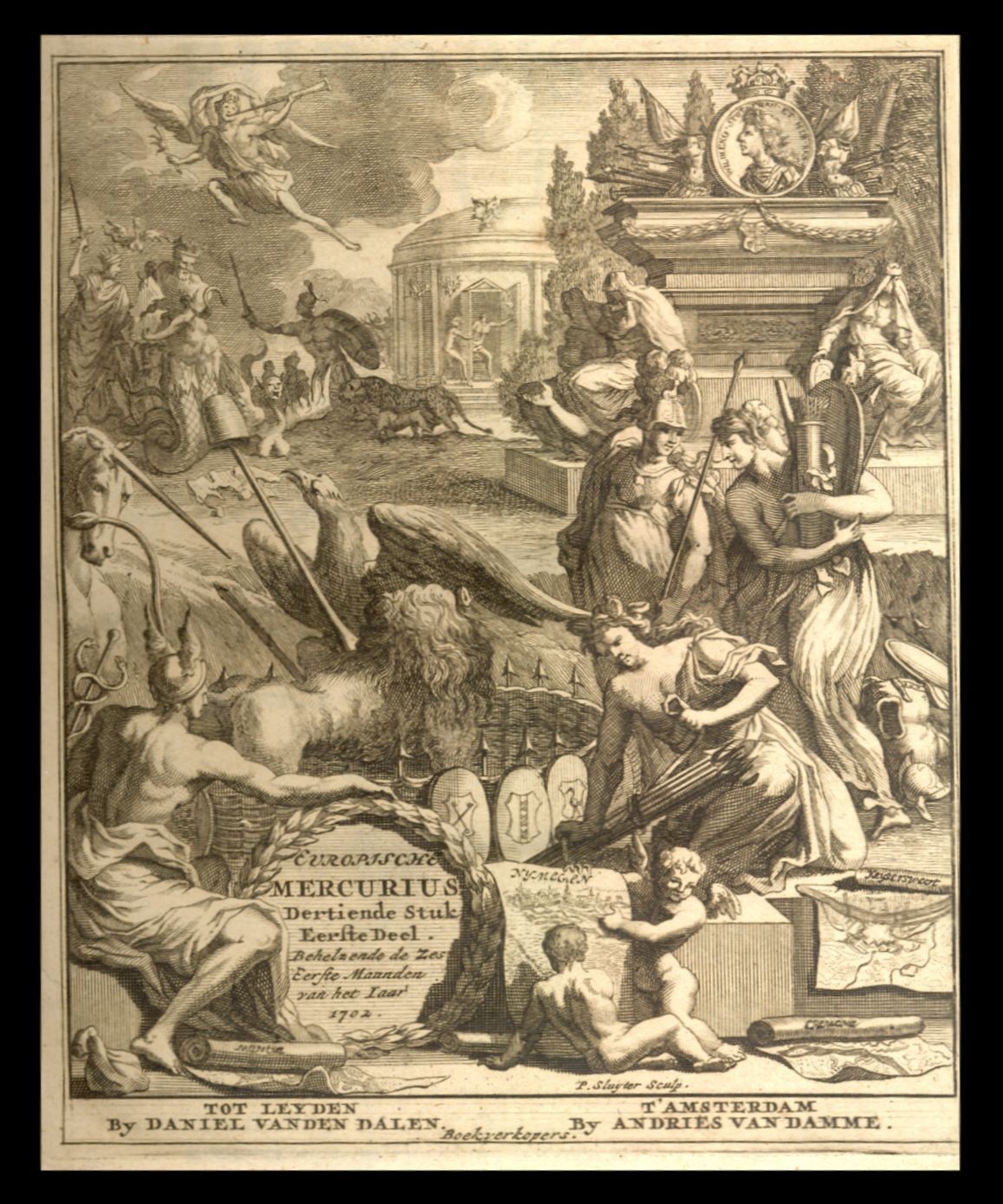 Titelblad Europische Mercurius, met verbeelding van de gebeurtenissen, 1702.