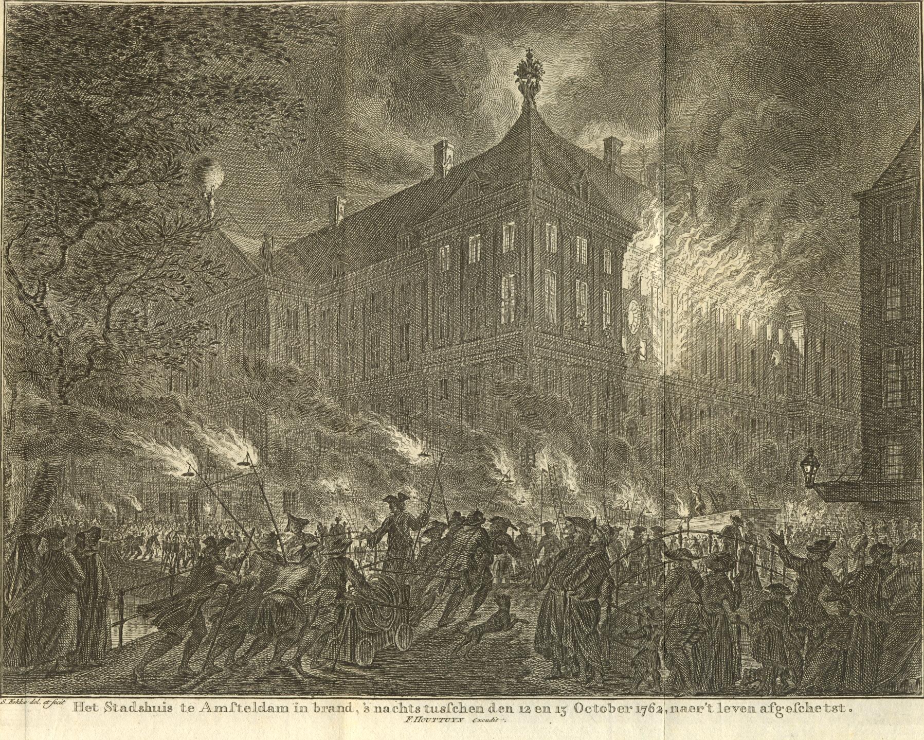 Brand in het stadhuis te Amsterdam, 1762.