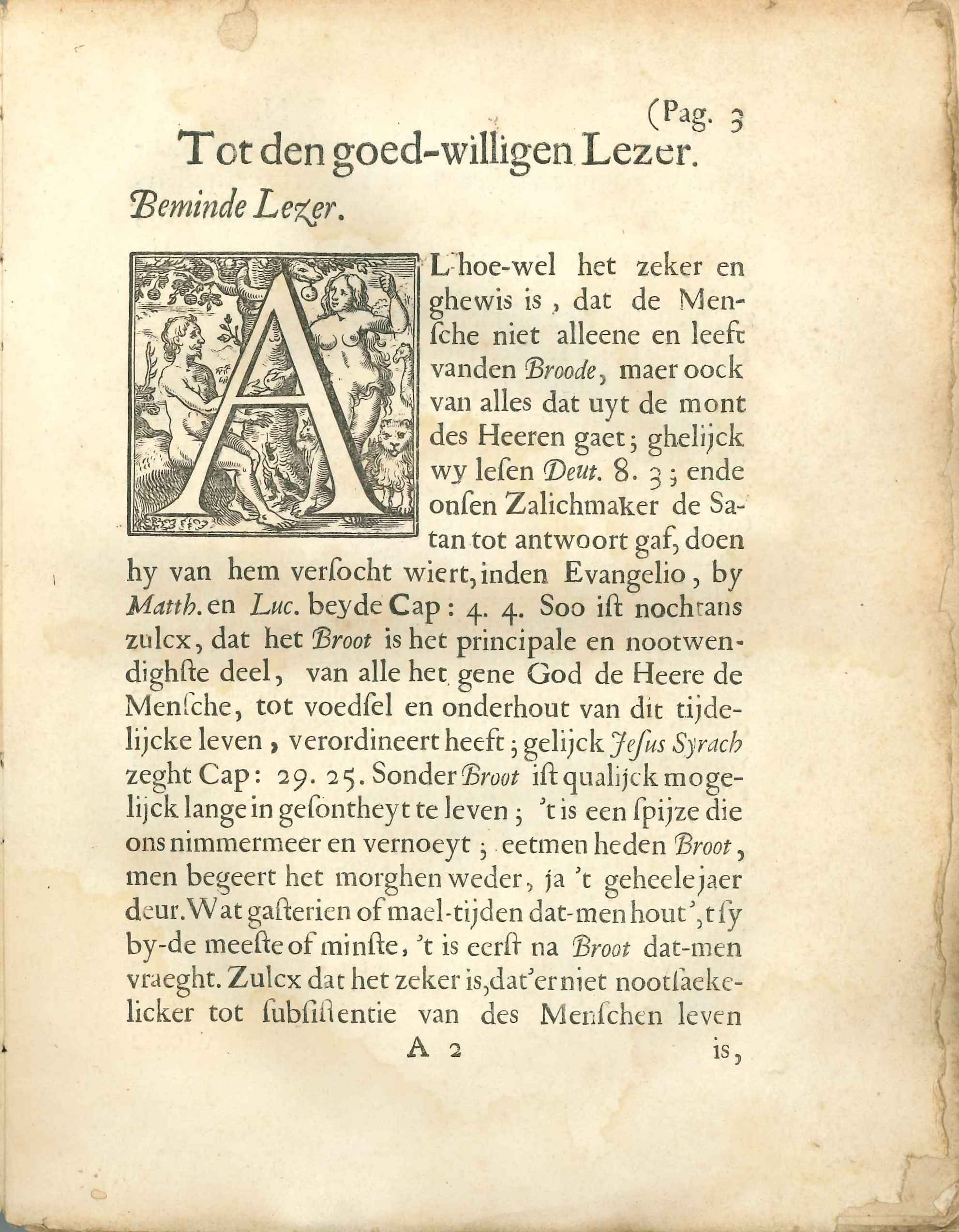 Pasteboeck van den Broode, eerste bladzijde, 1663.