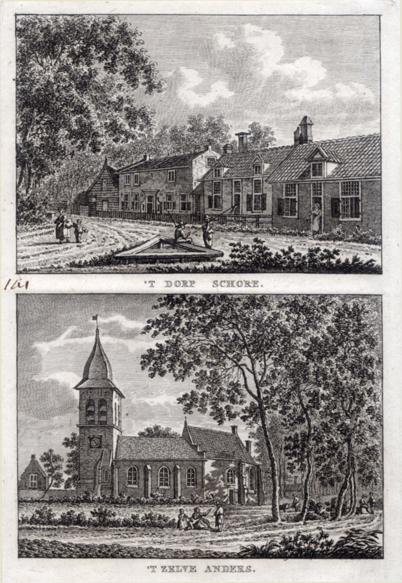 Schore, dorpsgezichten,  midden 18e eeuw.