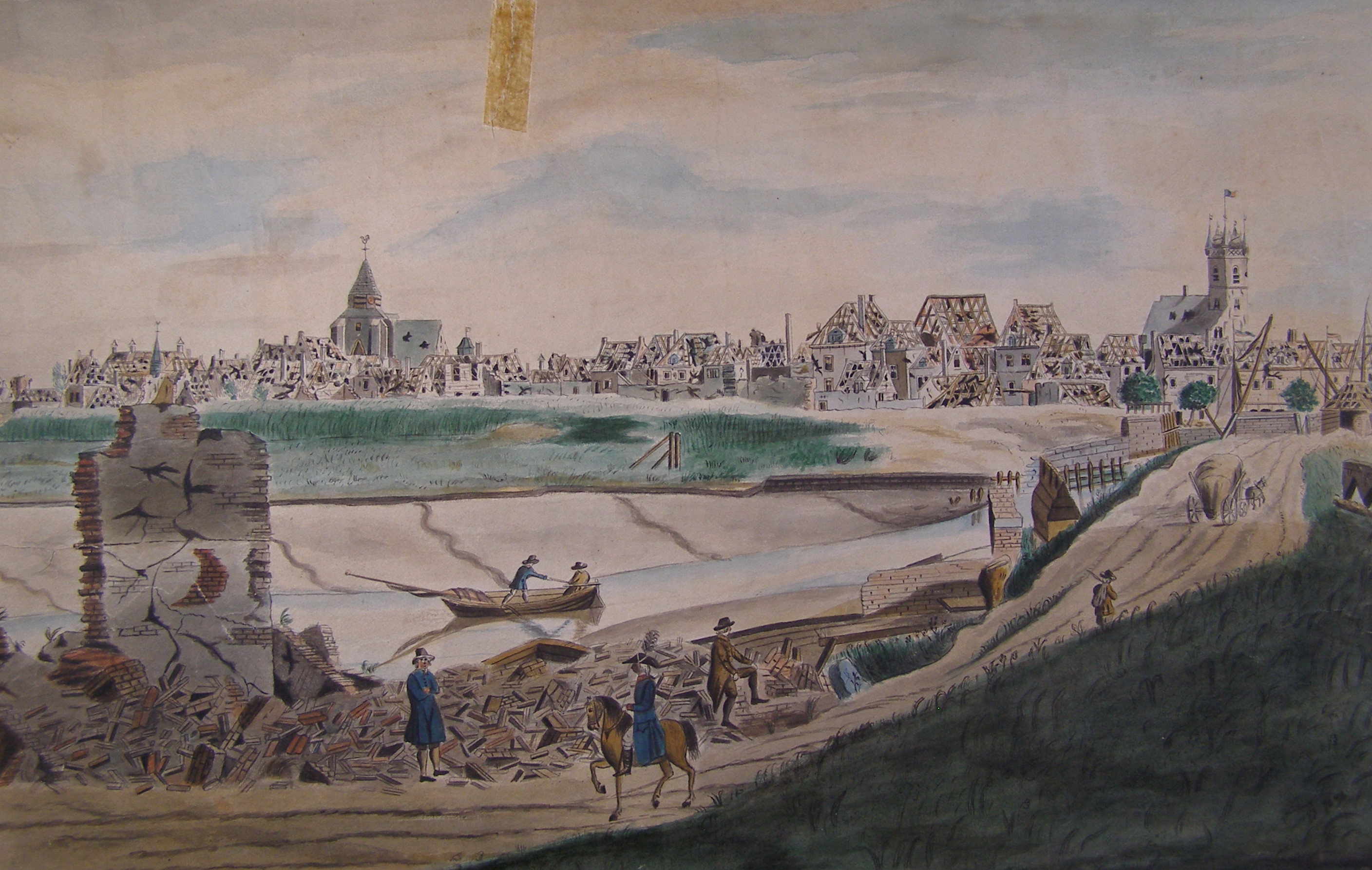 Verwoestingen in Sluis in 1793.