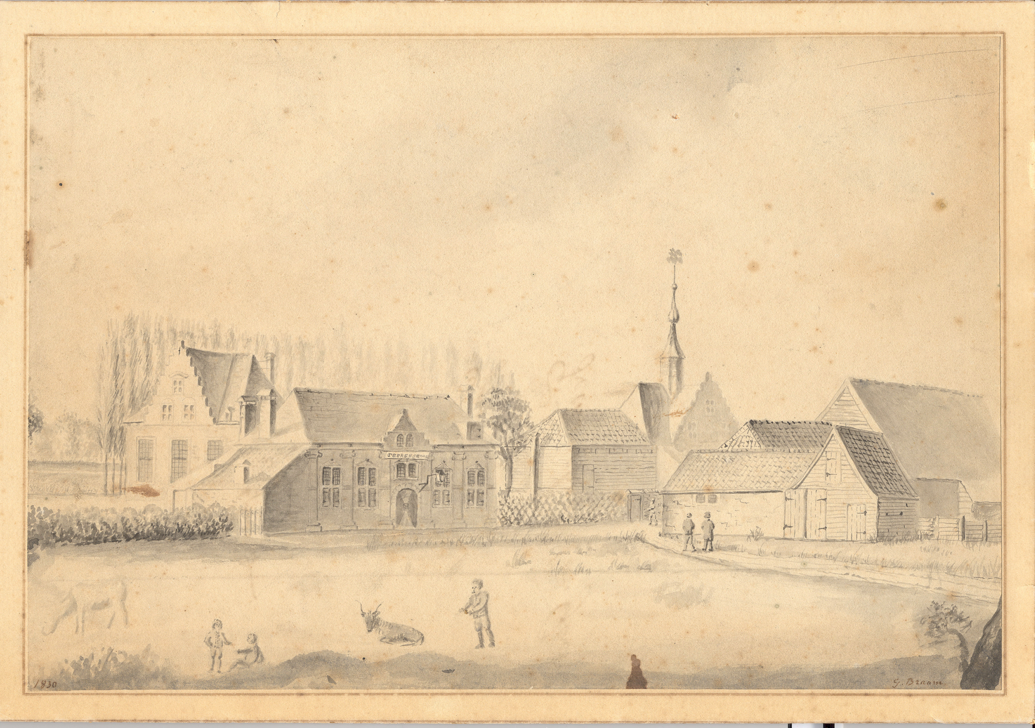 Stadstekenschool, voormalige schutterij St. Sebastiaan, 1830.