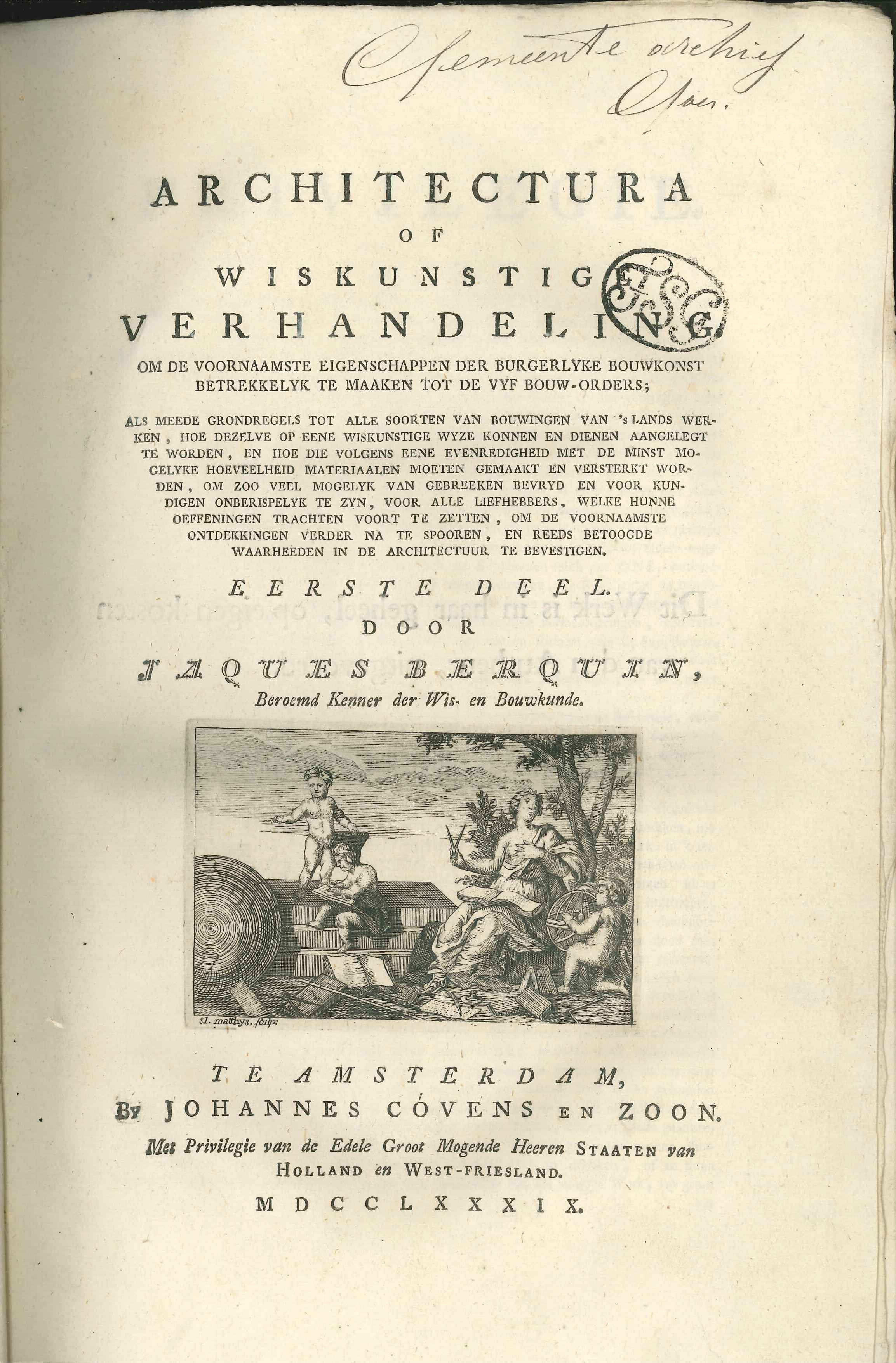 Titelblad van Architectura of Wiskunstige verhandeling.