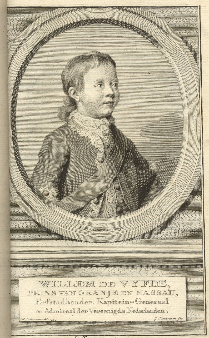Willem V van Oranje als kind, 1750.