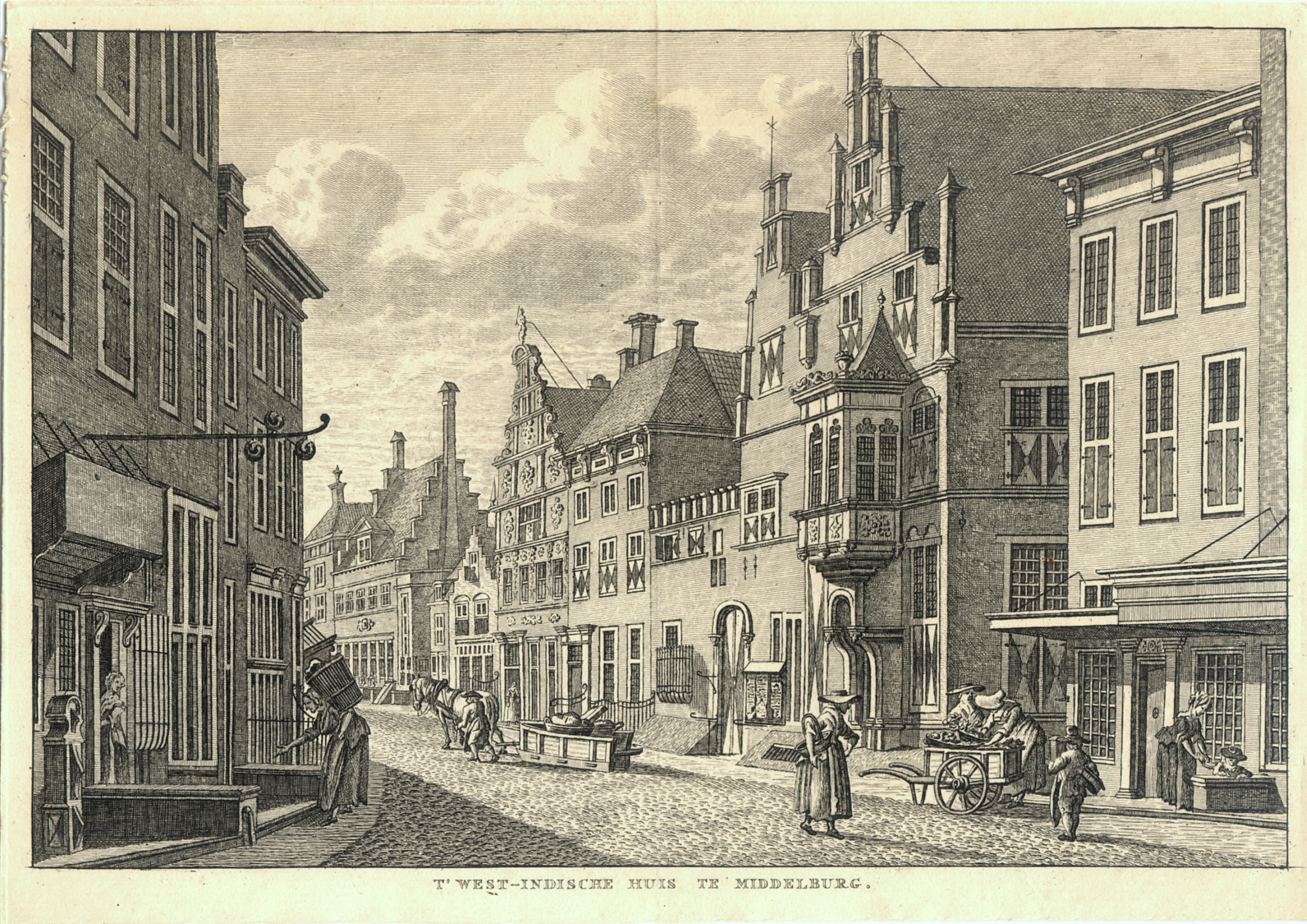 Het West-Indisch Huis te Middelburg, eind 18e eeuw.