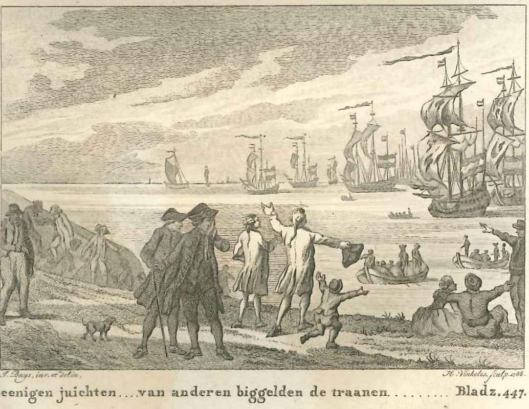 De vermeende overwinning op de Engelse vloot wordt enkele jaren later gevierd, 1781.