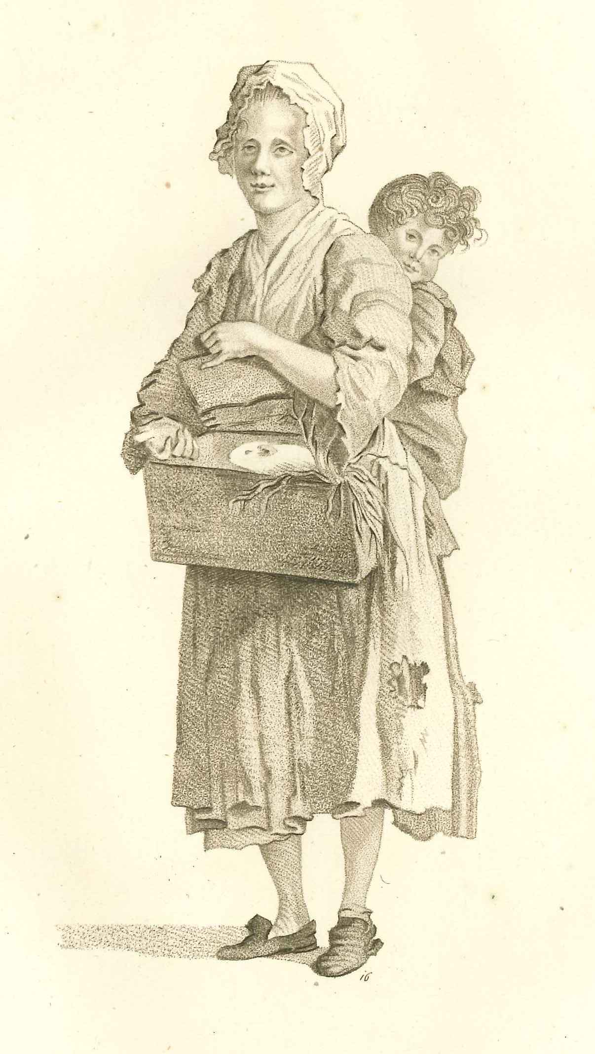 Zwerfster met knaagdier, ca. 1800.