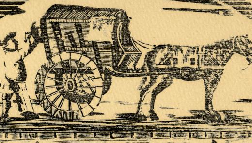 Tekening van paard en wagen