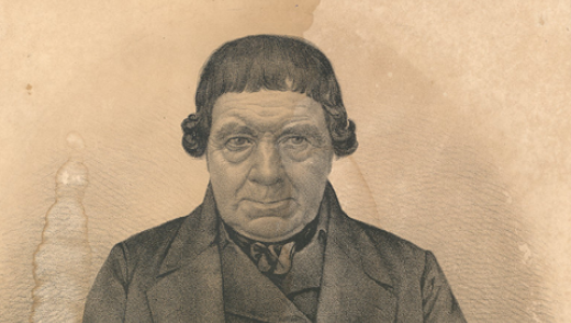 Portrettekening van koperslager en ouderling van de Budding-gemeente Johannes de Jonge